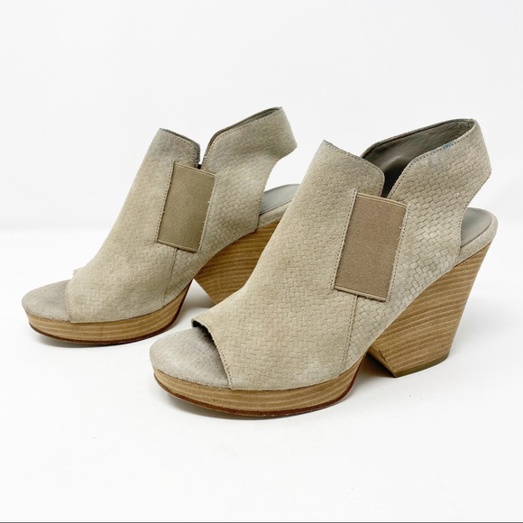 Eileen Fisher Shoes - Eileen Fisher Plus Woven Suede Open Toe Wedge